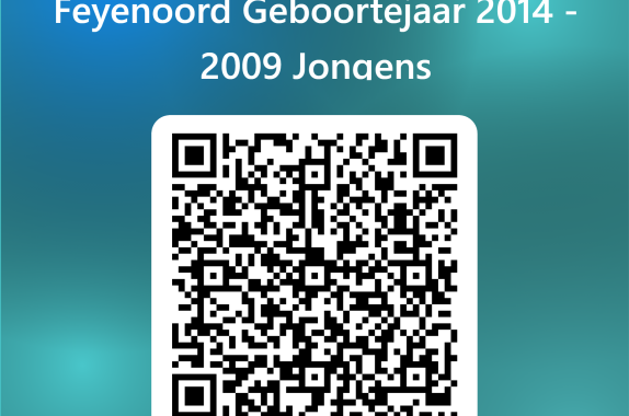QRCode voor Inschrijving Talentendag 2026 SC Feyenoord Geboortejaar 2014 - 2009 Jongens